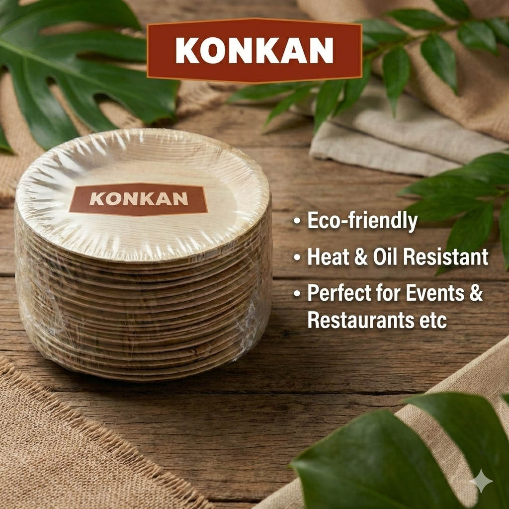 10″ round eco friendly areca palm leaf disposable plate – biodegradable & durable tableware